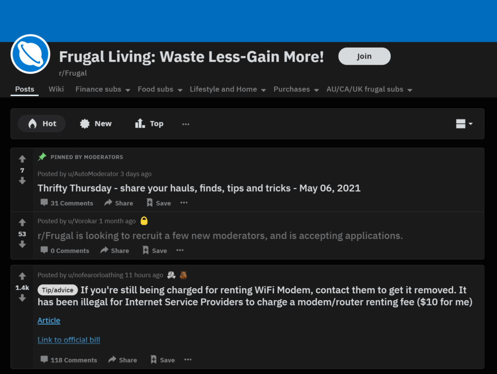 r/Frugal and frugality on Reddit
